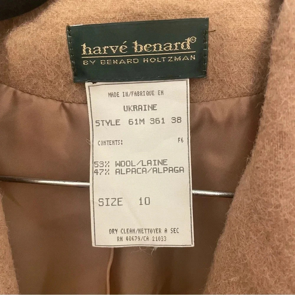 Vintage Harve Benard Wool And Alpaca Blazer Size 10 Lined Single Button - Picture 5 of 5